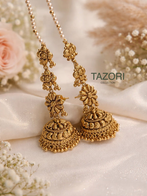 Gold single jhumki Earrings