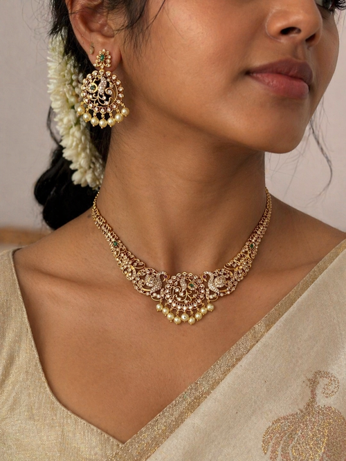 South Indian polki Necklace Set