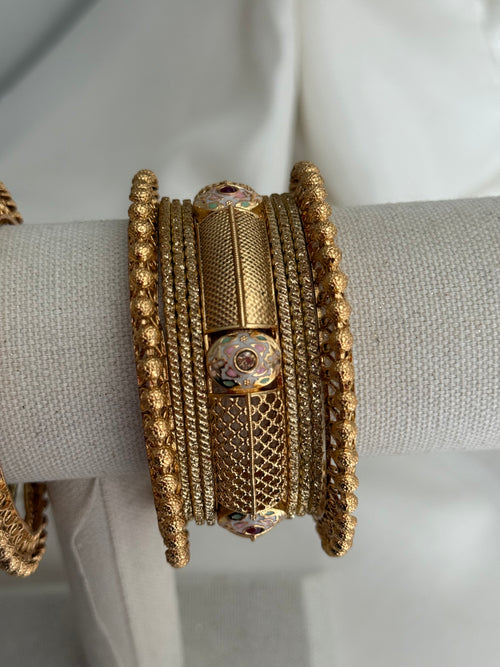 Gold Bangle stack Set