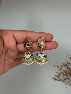 Meenakari jhumki Earrings