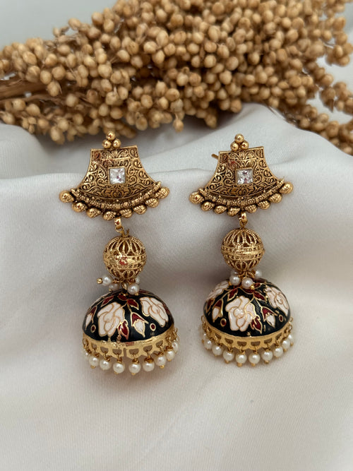 Meenakari jhumka Earrings