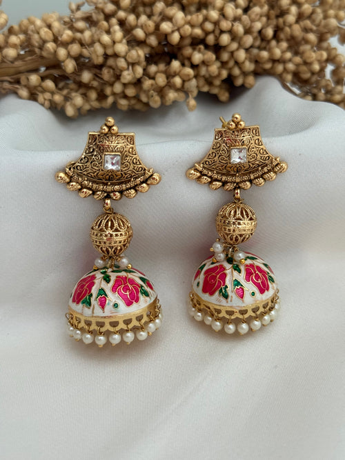 Meenakari jhumka Earrings