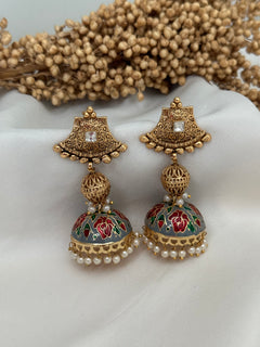 Meenakari jhumka Earrings