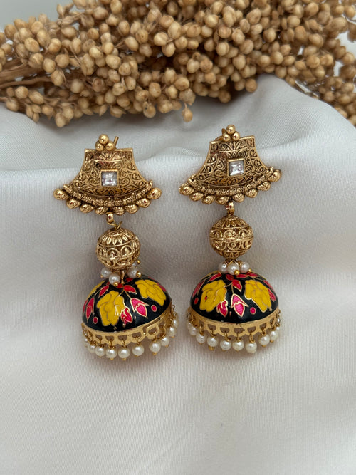 Meenakari jhumka Earrings