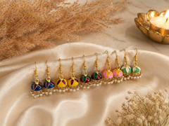5 pair Assorted Meenakari jhumkies
