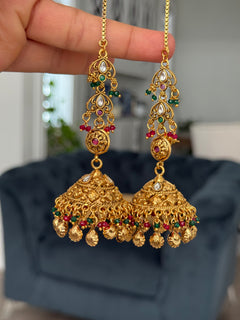 Diya jhumka tikka set
