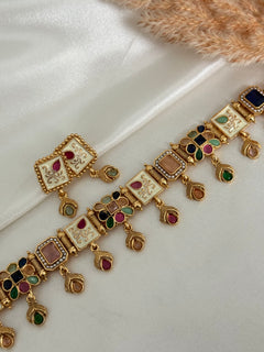 Multicolour Polki Choker Set