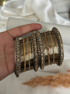 Antique gold metal Bangles Set