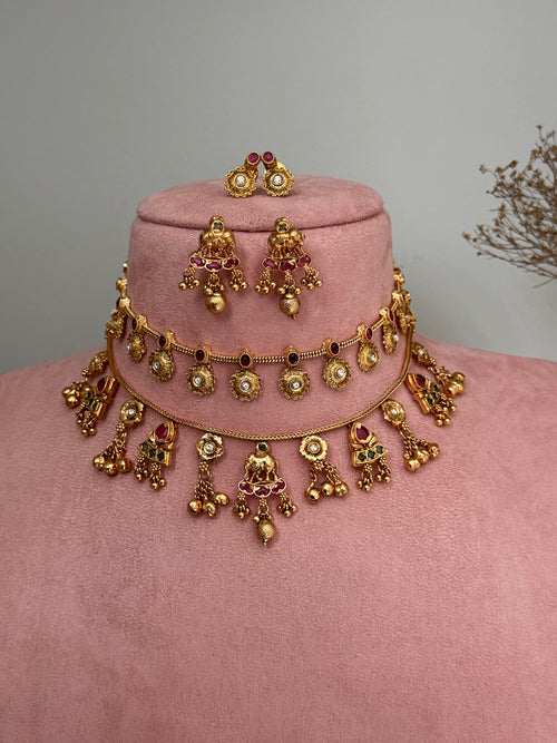 Kudrat Kashmir double Necklace Set