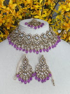 Lavender Kundan Choker Set