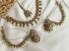 Gold Polki Bahubali Necklace Set