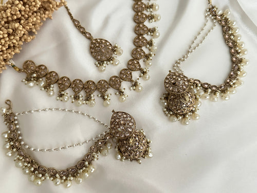 Gold Polki Bahubali Necklace Set