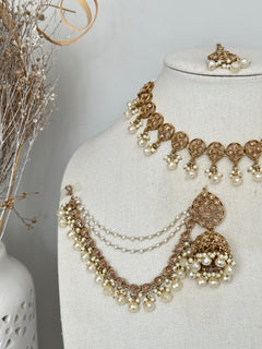 Gold Polki Bahubali Necklace Set