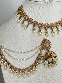 Gold Polki Bahubali Necklace Set