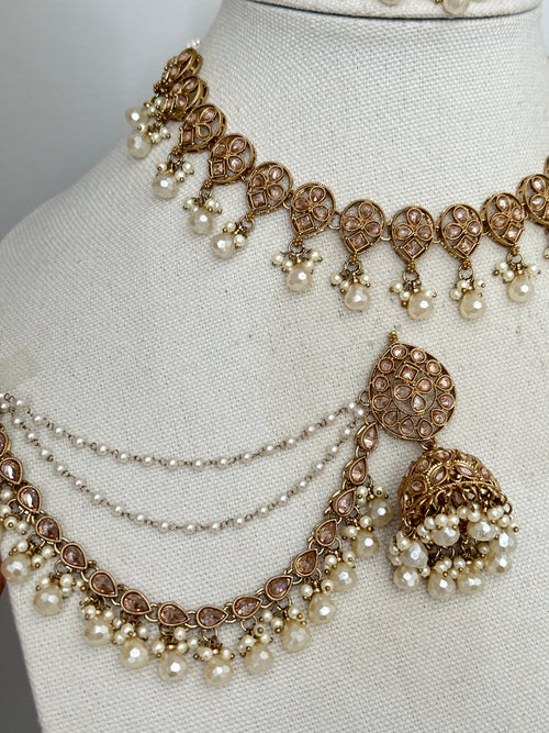 Gold Polki Bahubali Necklace Set