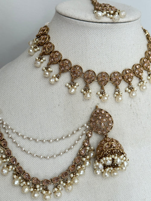Gold Polki Bahubali Necklace Set