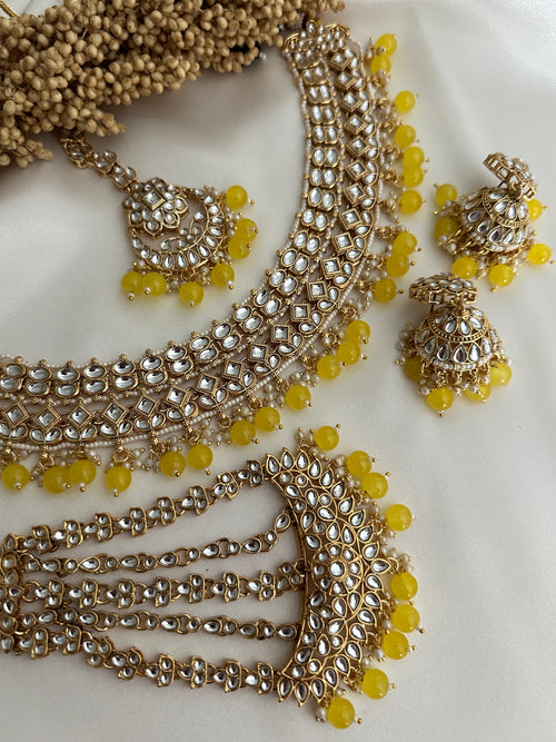 Bridal Yellow Kundan Necklace Set