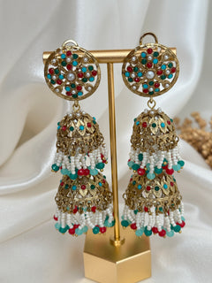 Multicolor Jadau Earrings