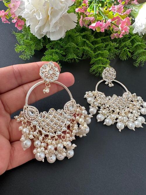 Pearl Uncut Kundan Earrings