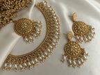 Gold Imitation Pearl Necklace Set