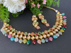 Multi-Colour Kundan Necklace Set