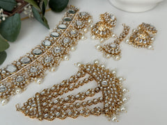 Multi-Colour Silver Polki Choker Set