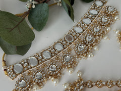 Multi-Colour Silver Polki Choker Set