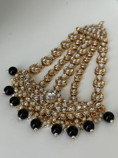 Black Uncut Kundan Choker Set
