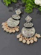 Peach Oxidized Earrings