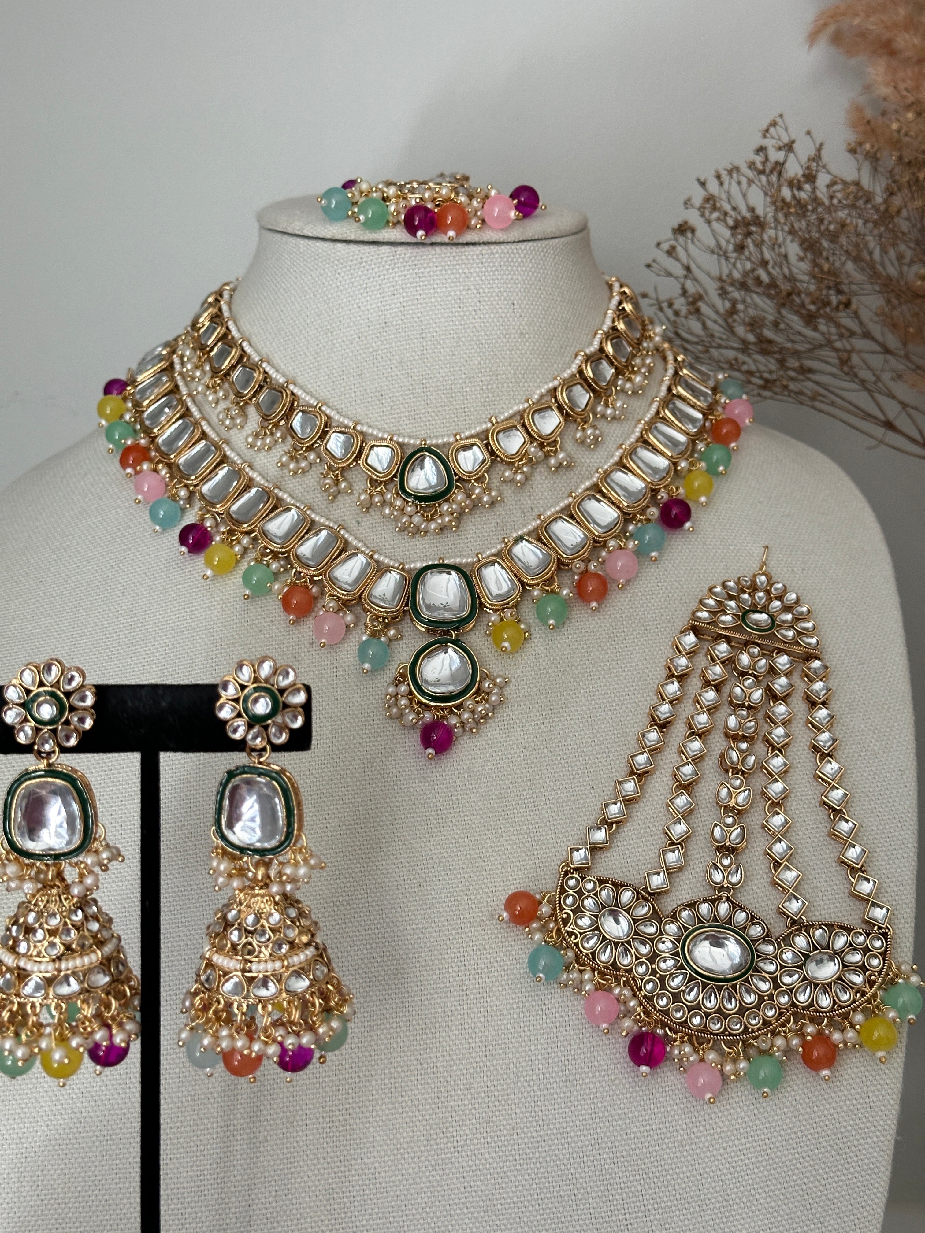 Multi-Colour Uncut Kundan Rani Haar1