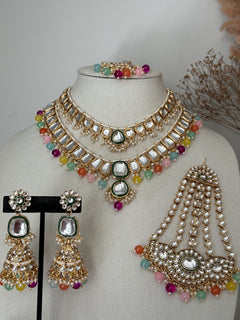Multi-Colour Uncut Kundan Rani Haar