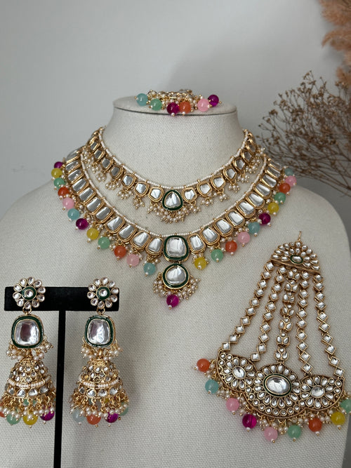 Multi-Colour Uncut Kundan Rani Haar