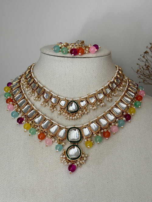 Multi-Colour Uncut Kundan Rani Haar