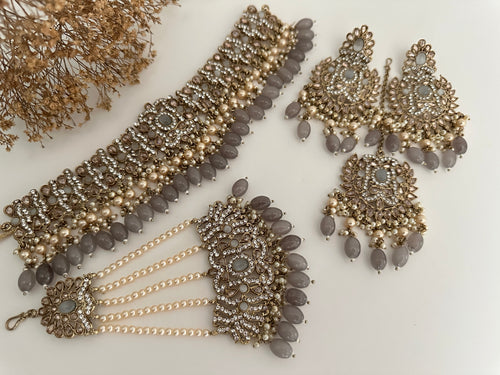 Grey Pakistani Choker Set