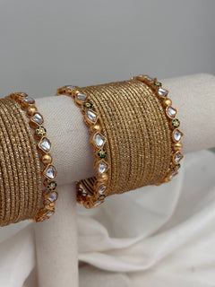 Kundan Gold bangles set