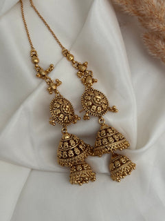 Gold double jhumki Earrings