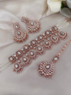 Rose gold Uncut Kundan Choker Set