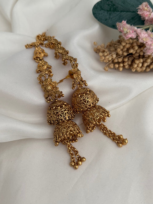 Gold double jhumki Earrings