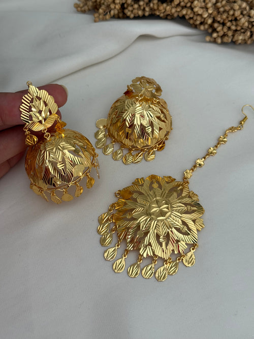 Piple Pati Jhumka Tikka Set