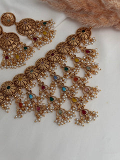 Waterfall Gold Choker Set