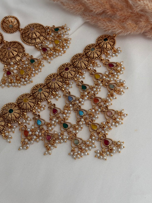 Waterfall Gold Choker Set