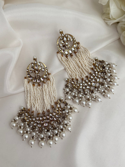 Pearl kundan Earrings
