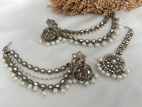 Mirror Bahubali Jhumka Set