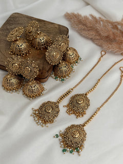 Gold imitation Earrings Tikka Set
