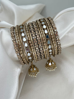 Polki x mirror bangles Set