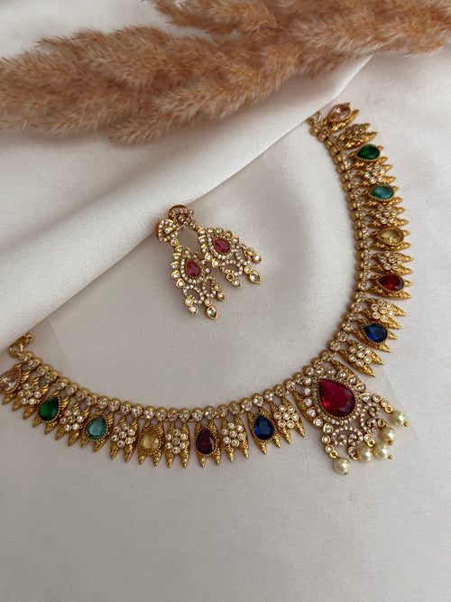 Multi-Colour Kundan necklace Set