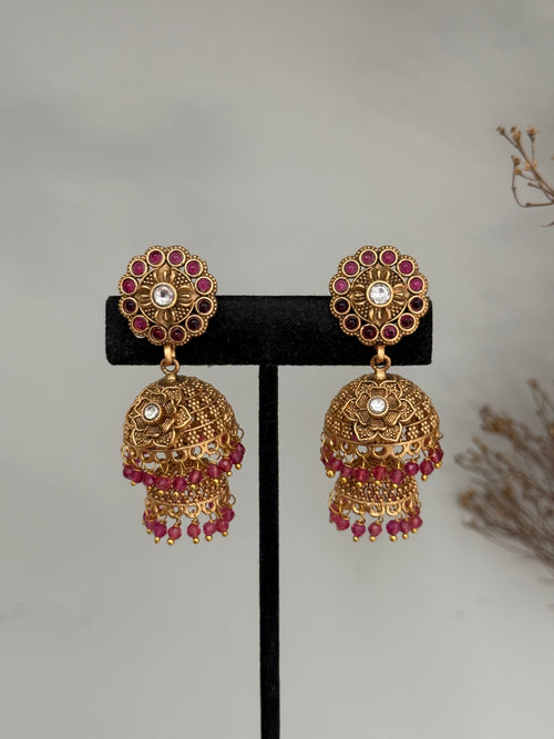 Double Gold imitation jhumkis