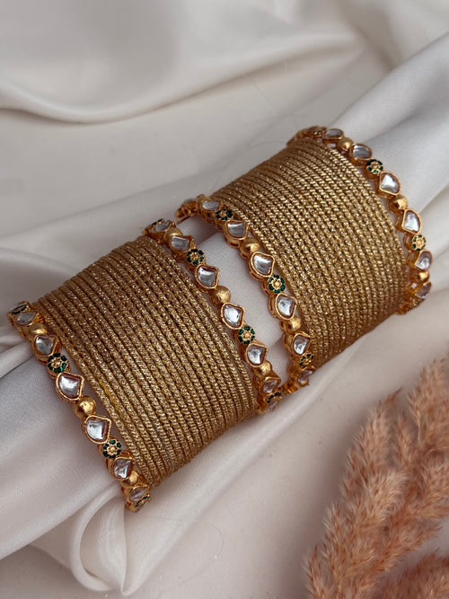 Kundan Gold bangles set
