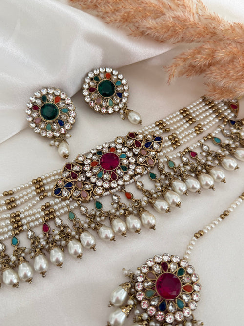 Multicolor Pakistani Choker Set