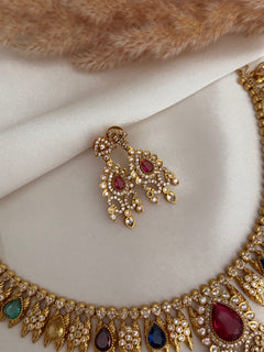 Multi-Colour Kundan necklace Set